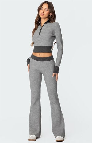 Lei Contrast Half Zip Knit Top image number 4