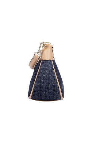 Blair Dark Denim and Faux Leather Shoulder Bag image number 5