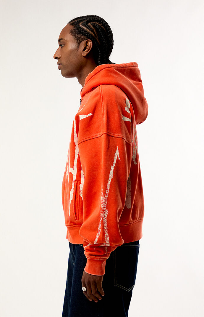Pacsun Orange Don't Blink You'll Miss It Full Zip Hoodie