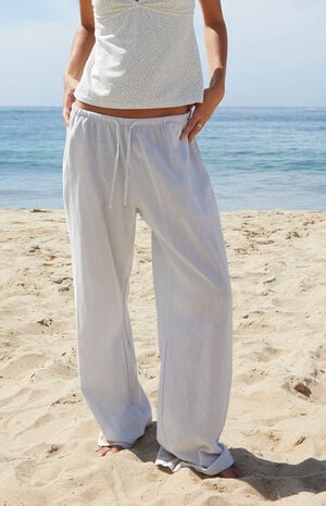 Light Blue Anastasia Linen Pants image number 1