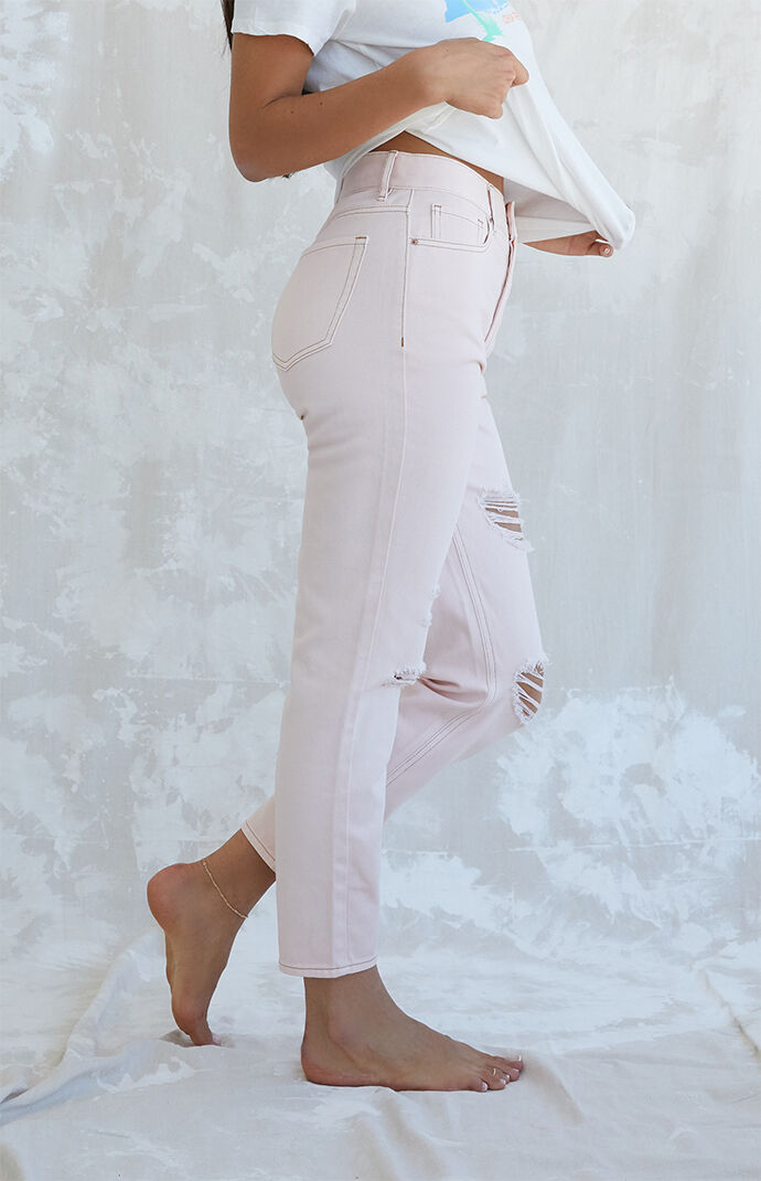 Pink Ultra High Waisted Slim Fit Jeans