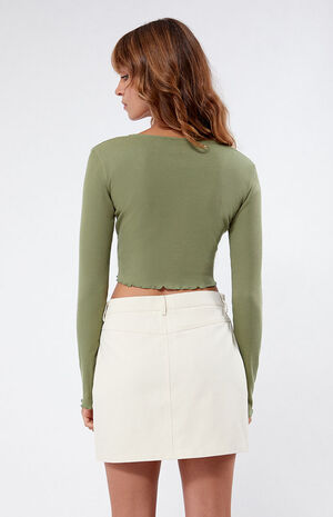 White Cargo Mini Skirt image number 4