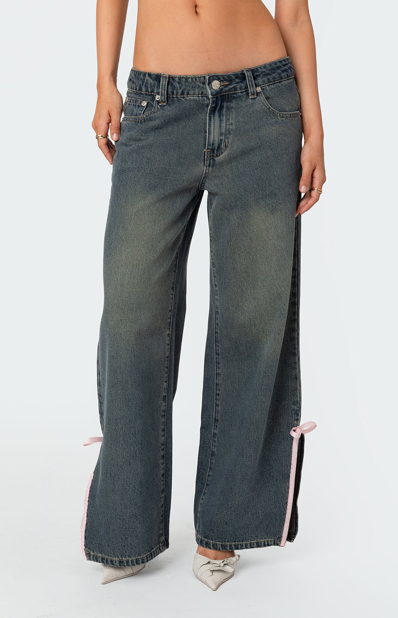 【2plan】Rick smudging wide denim pants 2plan】Rick smudging wide denim pants (2plan/デニム