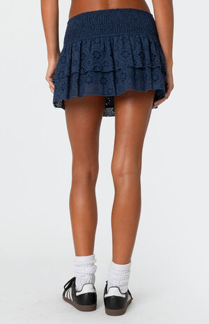 Scrunchy Ruffled Eyelet Mini Skirt image number 5