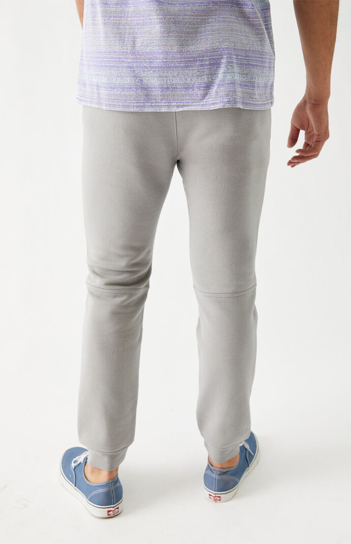Gray Paneled Fleece Jogger Pants