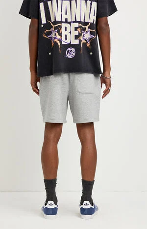 Fleece Grey Sweat Shorts image number 4