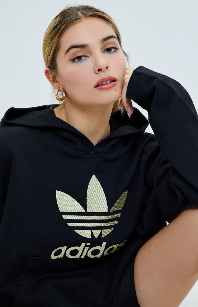 Gold Trefoil Black Hoodie