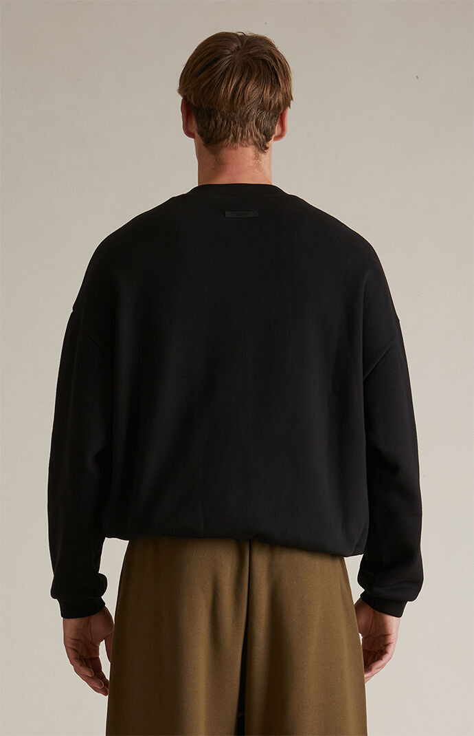 【関税&送料込】Fear Of God Fleece Crewneck Fear of God ESSENTIALS Black Fleece Crewneck Sweatshirt Fear
