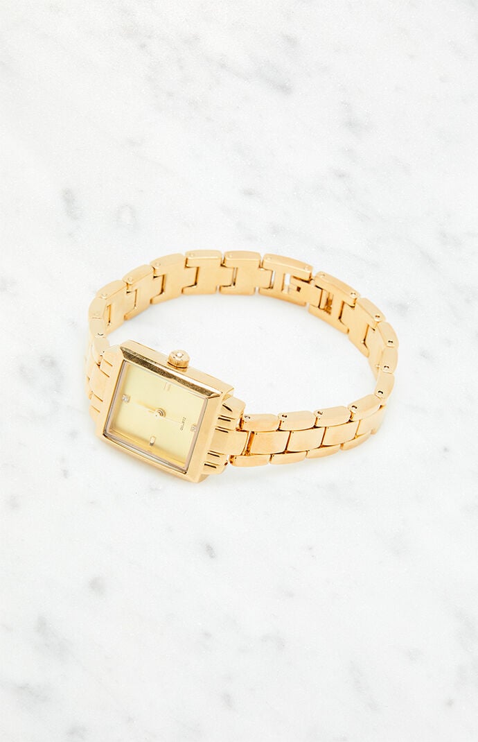 Gold Square Watch