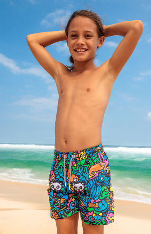 Kids Munday Jungle 5.5" Swim Trunks image number 3
