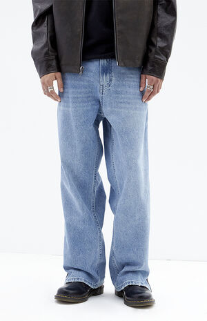 Medium Indigo Baggy Zipper Jeans image number 3
