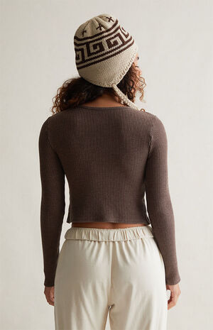 Waffle Knit Long Sleeve Top image number 4