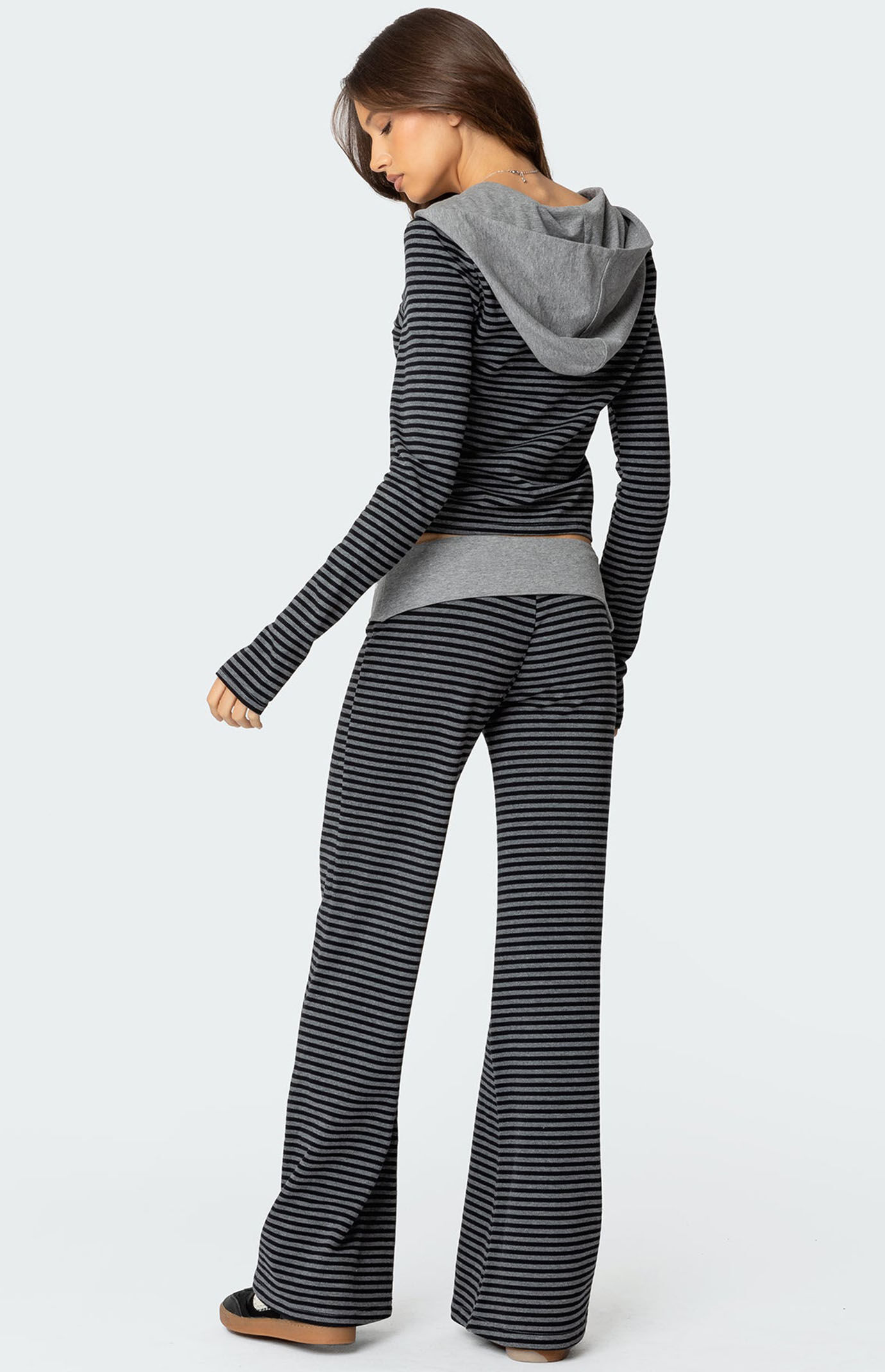 Edikted Meggy Striped Zip Up Hoodie | PacSun