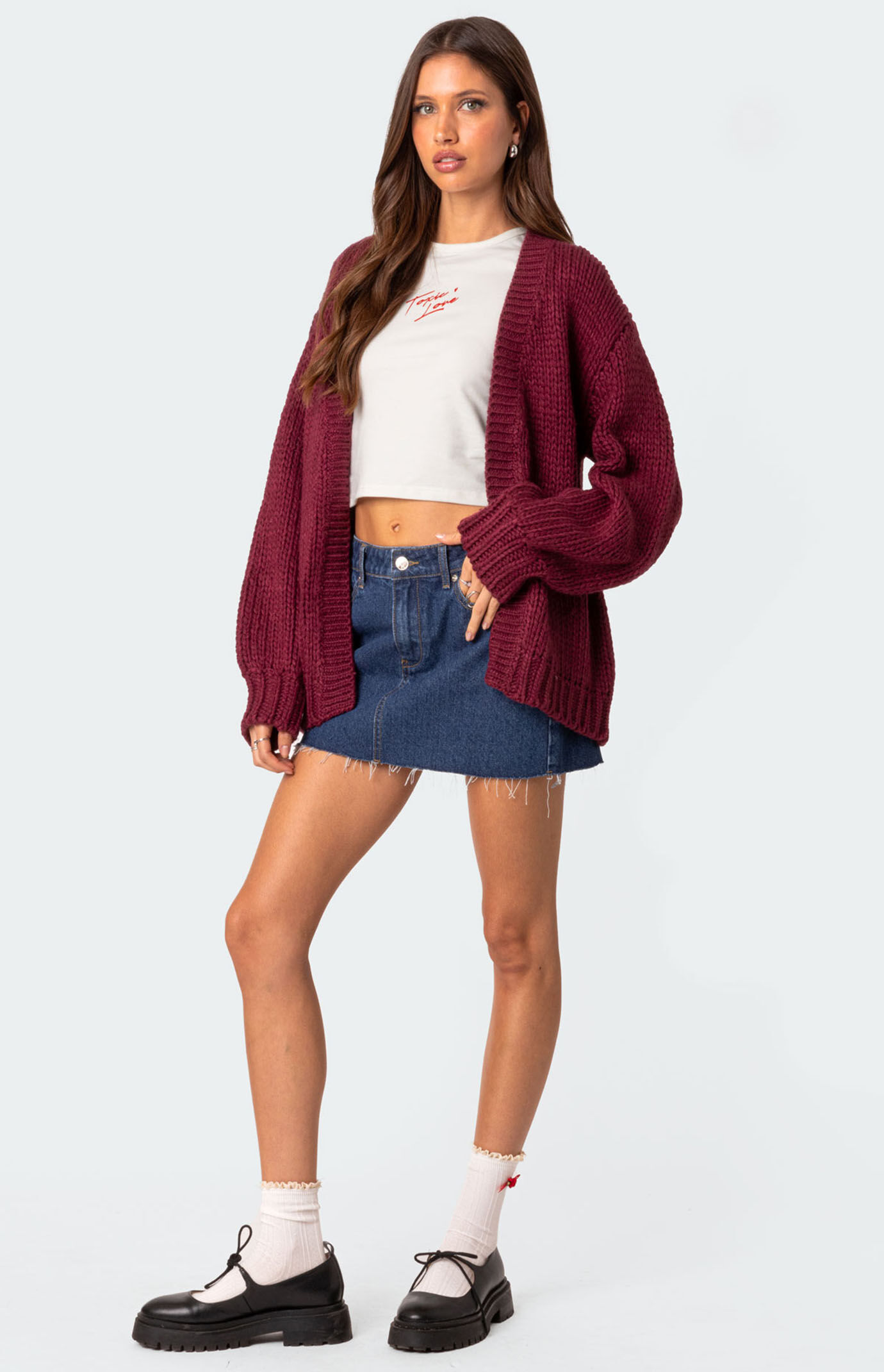 Edikted Jessie Low Rise Denim Skirt | PacSun