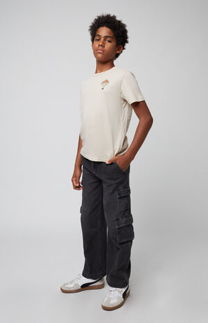 Black Baggy Cargo Jeans image number 5
