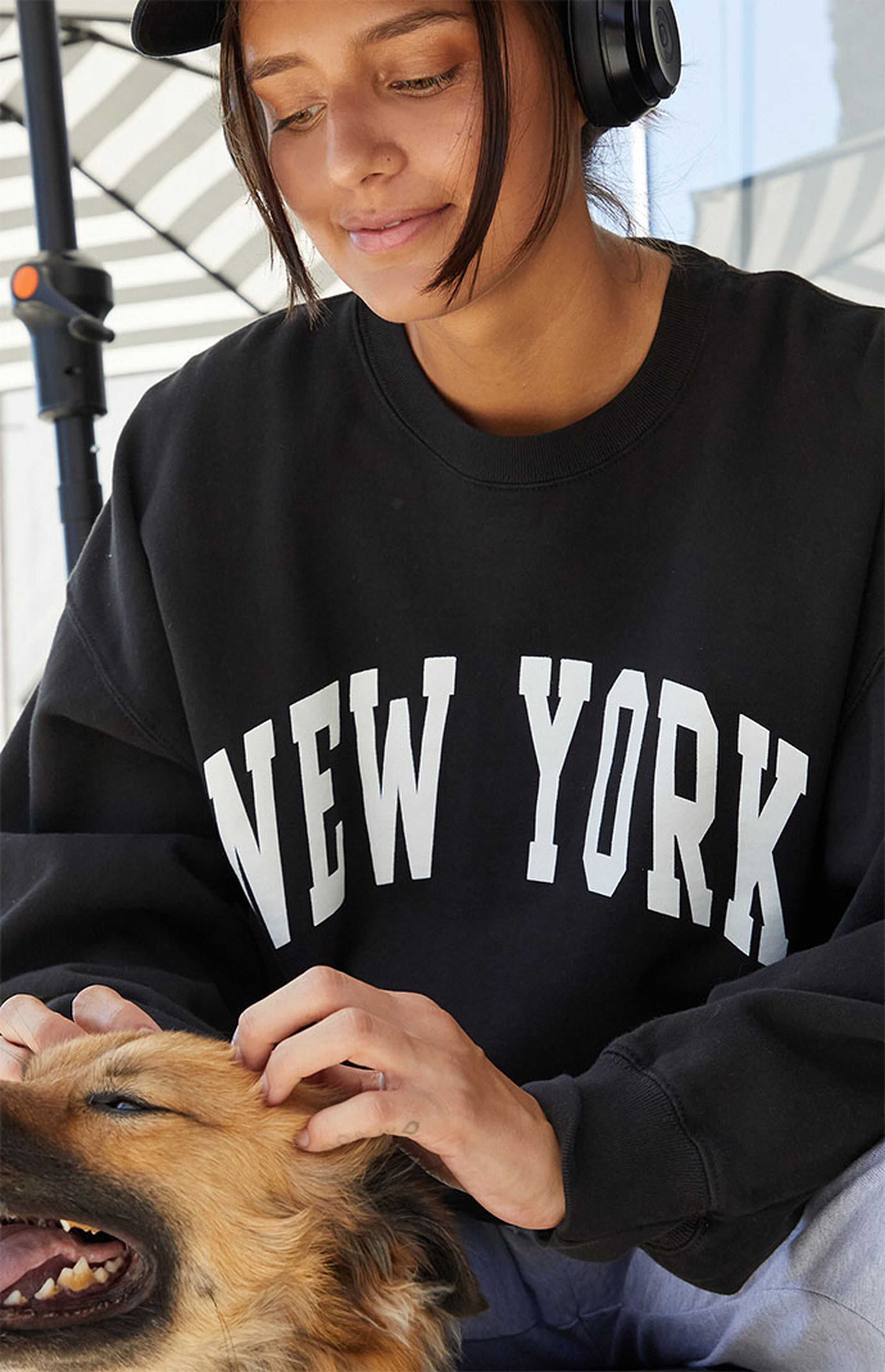 John Galt Black New York Crew Neck Sweatshirt | PacSun