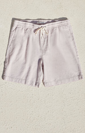 Eco Violet Linen Volley Shorts image number 1