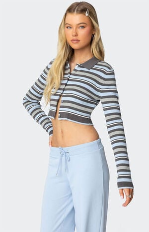 Giulia Stripey Ribbed Knit Top image number 3