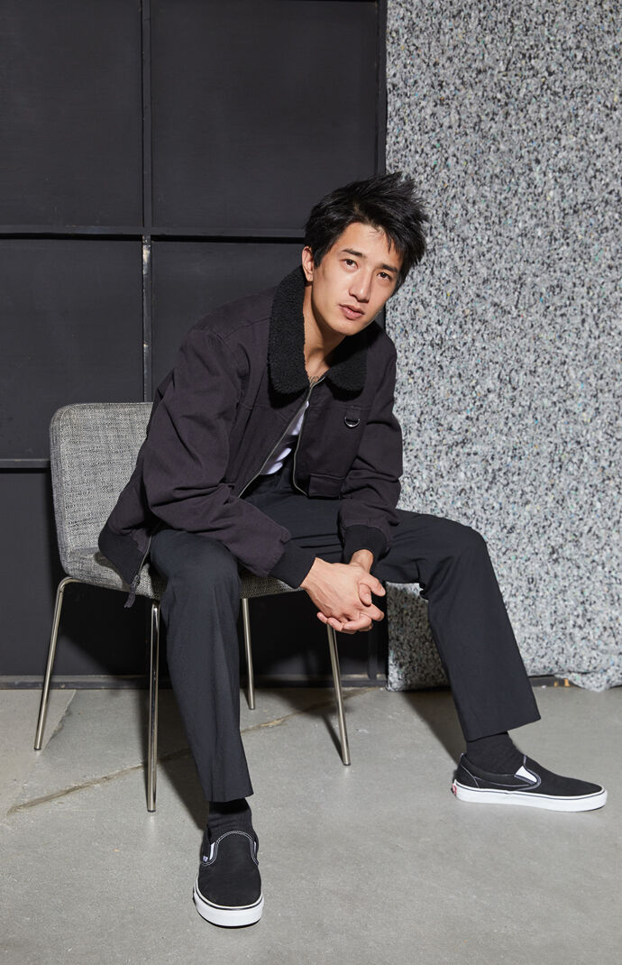 Black Sherpa Collar Bomber Jacket