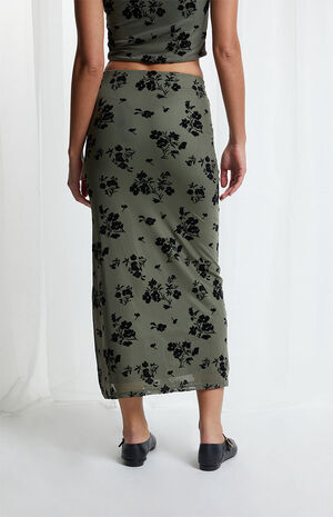 Verona Floral Velvet Midi Skirt image number 4