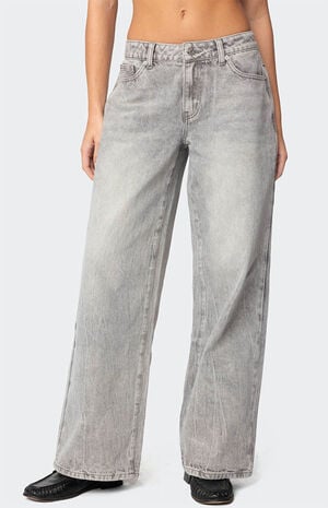 Magda Low Rise Acid Wash Jeans image number 1