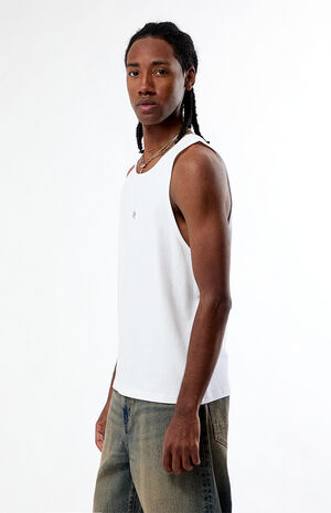 NY Script Embroidered Ribbed Muscle&nbsp;Tank&nbsp;Top image number 3