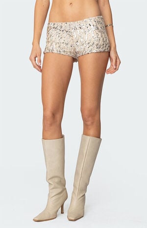 Wavy Baby Sequin Micro Shorts image number 2