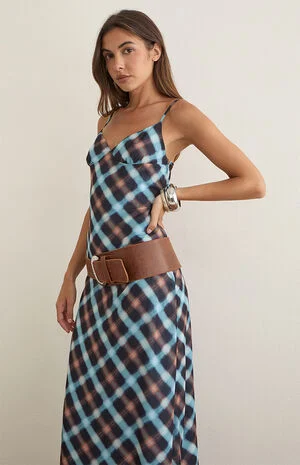 Bianna Plaid Maxi Dress image number 2
