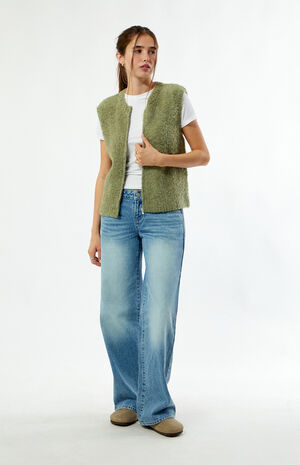 Boucle Zip Up Sweater Vest image number 4