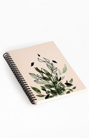 Aleeya Jones Green And Black Leaves Notebook image number 2