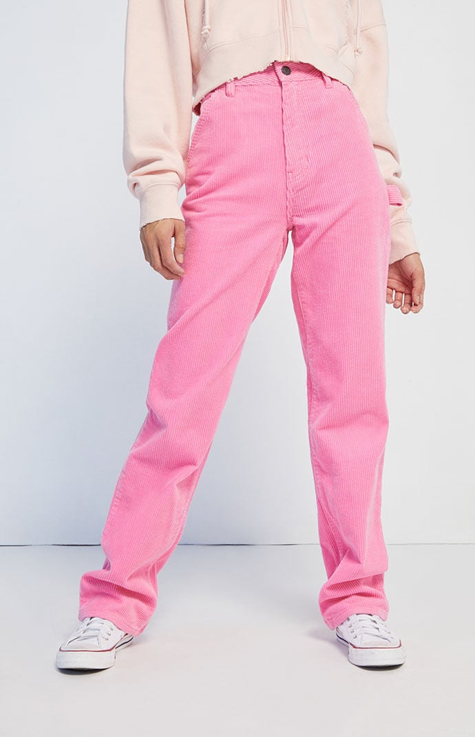 【SATIIIZ】Luna Corduroy Carpenter Pants Pacsun Pink Corduroy Carpenter Pants | PacSun