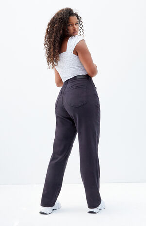 Stretch Black Curve Dad Jeans image number 4