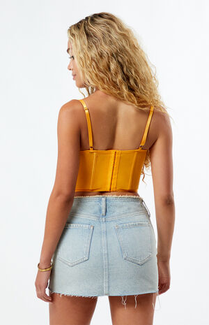 Lace Trim Mesh Corset Top image number 4