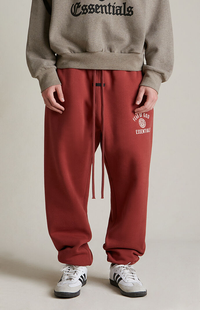 FOG essentials sweat pants 赤 SETUP 2点 Fear of God ESSENTIALS Crimson University Fleece Sweatpants | Pacsun