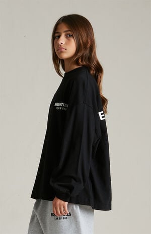 Kids Black Long Sleeve T-Shirt image number 3