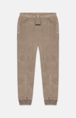 Women's Desert Taupe Velour Sweatpants image number 1