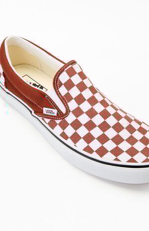 Brown Checkerboard Slip-On Shoes image number 6