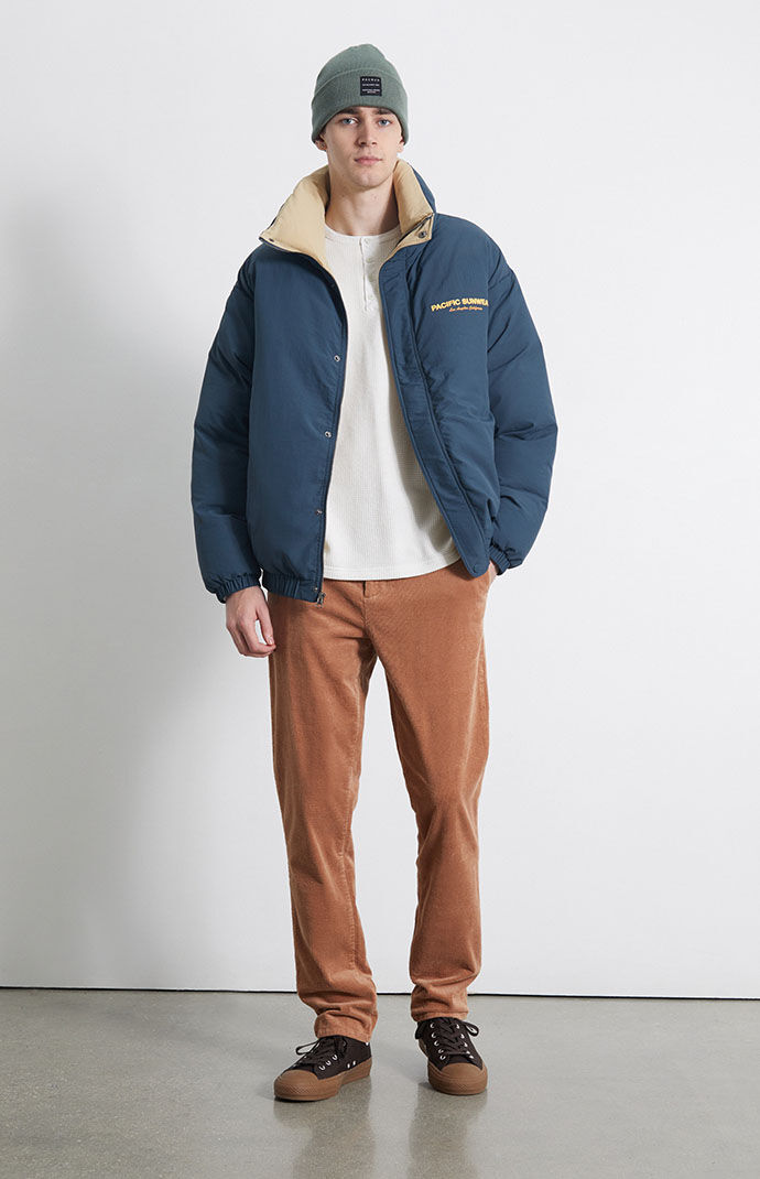 Pacific Sunwear Varsity Puffer Jacket