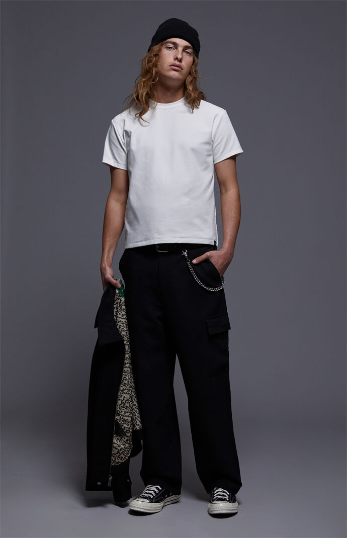 FIELD OF STUDY by Pacsun Valencia Baggy Trousers Stretch Cargo Black