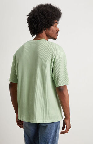 Green Boxy Waffle T-Shirt image number 3