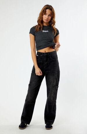Charcoal Combat Straight Leg Jeans image number 1