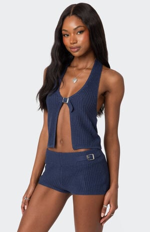 Weekender Belted Knit Halter Top image number 3