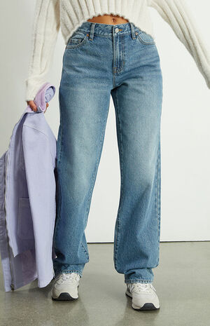 Eco Medium Blue Boyfriend Jeans image number 2