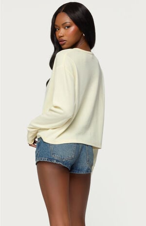 Deni Long Sleeve Henley Waffle Top image number 3