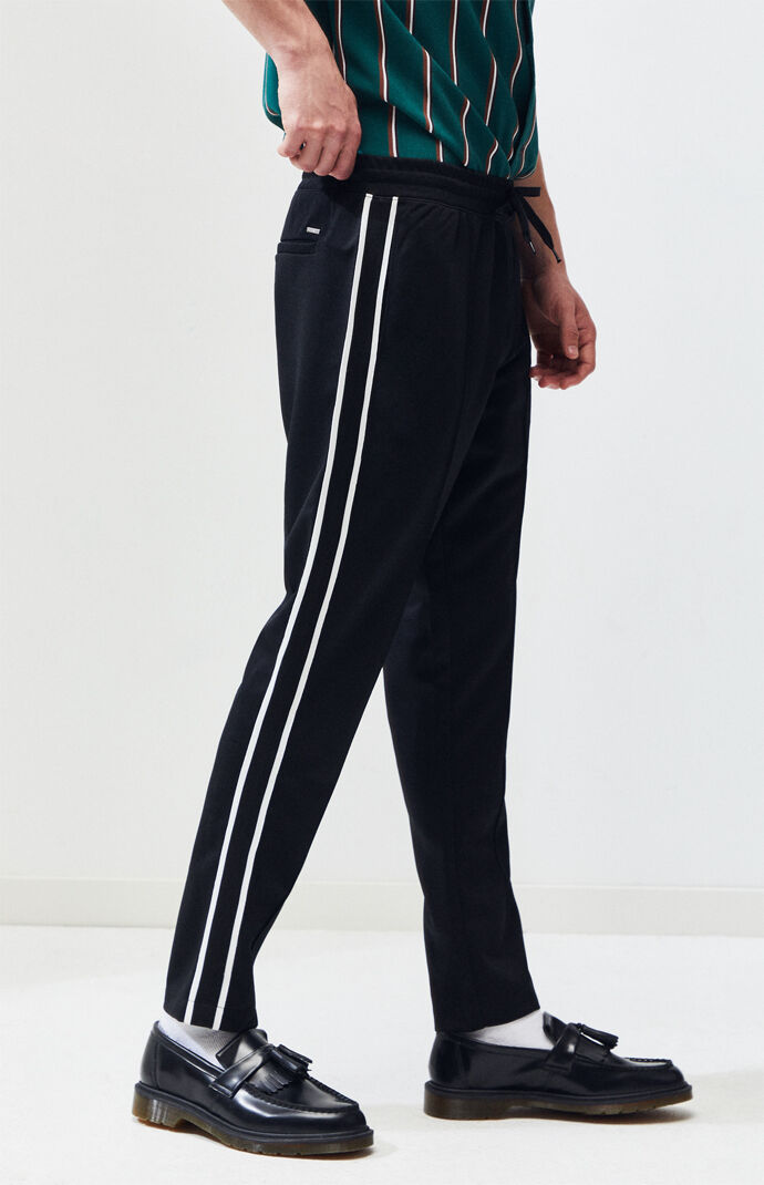 pacsun side stripe tricot black track pants