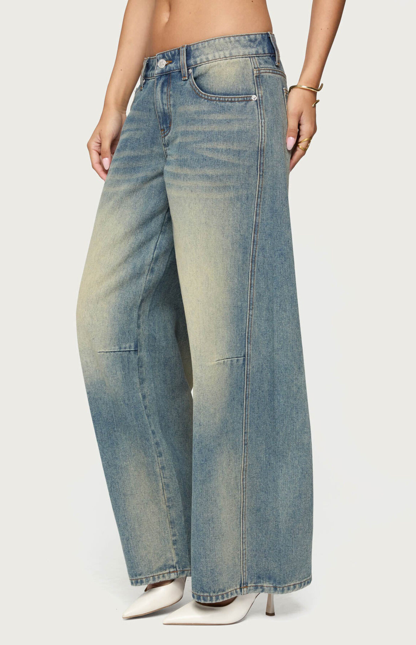 Edikted Washed Low Rise Baggy Jeans