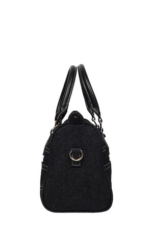 Black Denim Heritage Satchel Bag image number 6