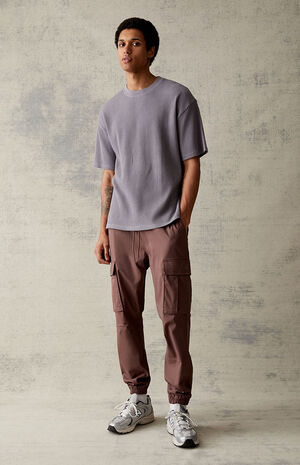 Performance Brown Slim Cargo Jogger Pants image number 2