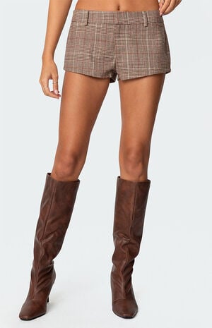 Phoeby Houndstooth Plaid Shorts image number 2