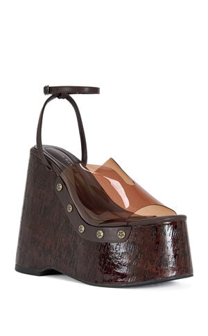 Women's Jenza Chocolate Platform Wedge Jelly Sandals image number 2